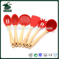 kitchen wares 6 pieces wooden handle Kitchen Utensil silicone